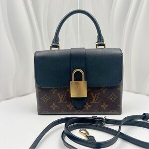 LOUIS VUITTON Locky BB Bag Monogram Canvas & Black Leather